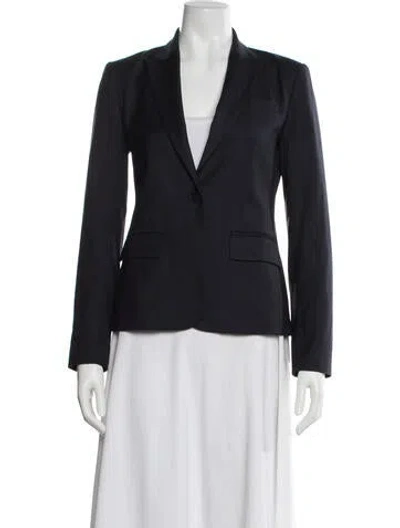 Pre-owned Theory Virgin Wool Blazer In Blue