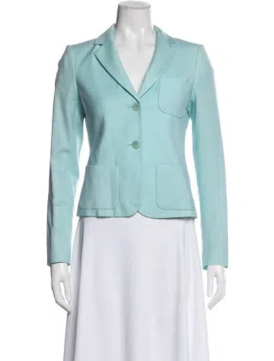Pre-owned Theory Virgin Wool Blazer In Blue