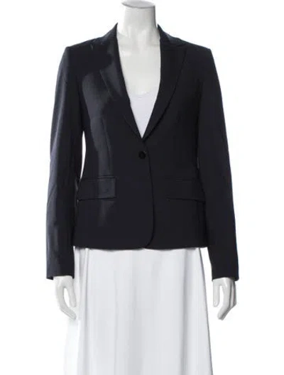 Pre-owned Theory Virgin Wool Blazer In Blue