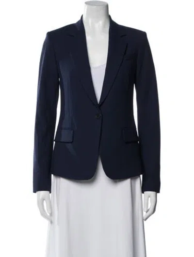 Pre-owned Theory Virgin Wool Blazer In Blue