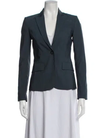 Pre-owned Theory Virgin Wool Blazer In Blue