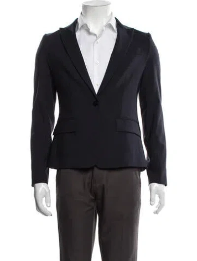 Pre-owned Theory Virgin Wool Blazer In Blue
