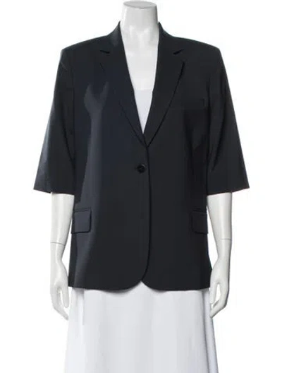 Pre-owned Theory Virgin Wool Blazer In Blue