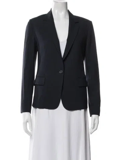 Pre-owned Theory Virgin Wool Blazer In Blue
