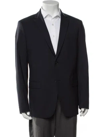 Pre-owned Theory Virgin Wool Blazer In Blue