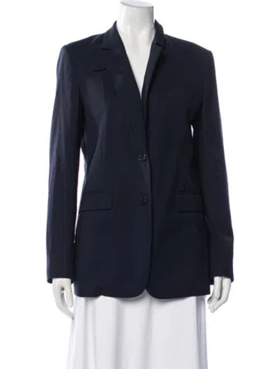 Pre-owned Theory Virgin Wool Blazer In Blue