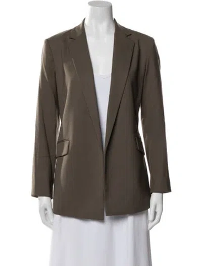 Pre-owned Theory Virgin Wool Blazer In Brown
