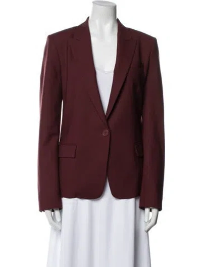 Pre-owned Theory Virgin Wool Blazer In Burgundy