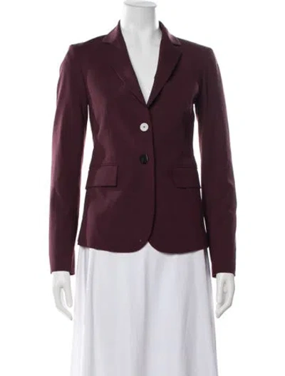 Pre-owned Theory Virgin Wool Blazer In Burgundy