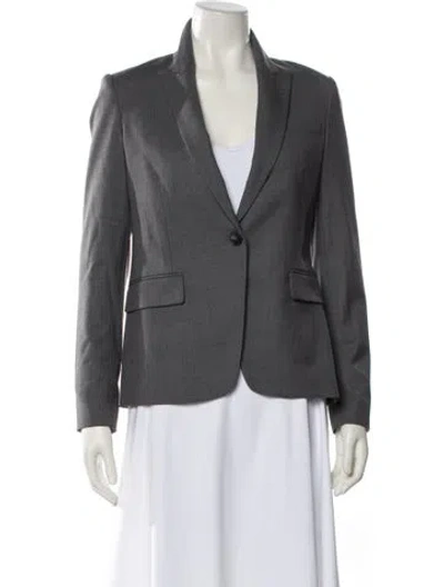 Pre-owned Theory Virgin Wool Blazer In Gray