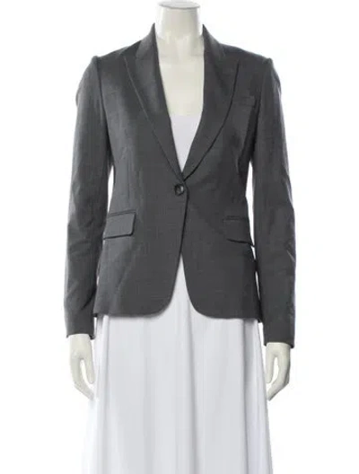 Pre-owned Theory Virgin Wool Blazer In Gray