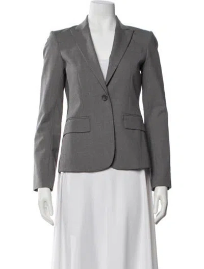 Pre-owned Theory Virgin Wool Blazer In Gray