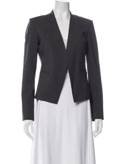 Pre-owned Theory Virgin Wool Blazer In Gray