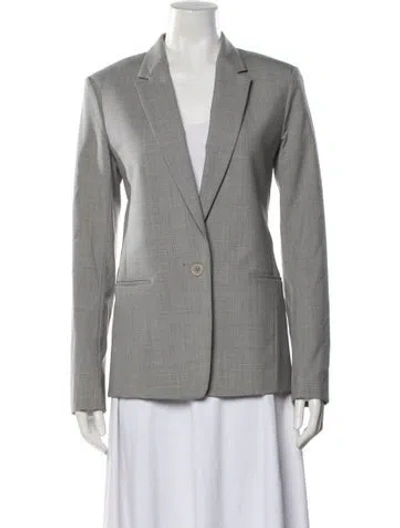 Pre-owned Theory Virgin Wool Blazer In Gray