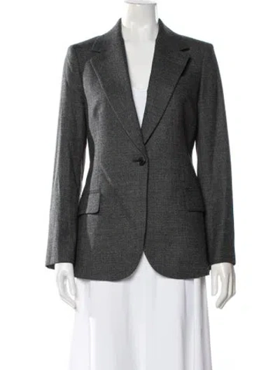 Pre-owned Theory Virgin Wool Blazer In Gray