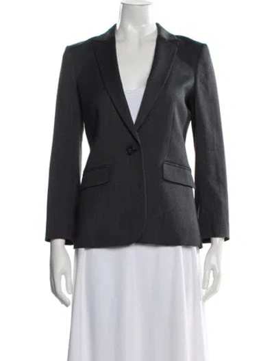 Pre-owned Theory Virgin Wool Blazer In Gray