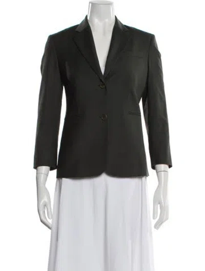 Pre-owned Theory Virgin Wool Blazer In Green
