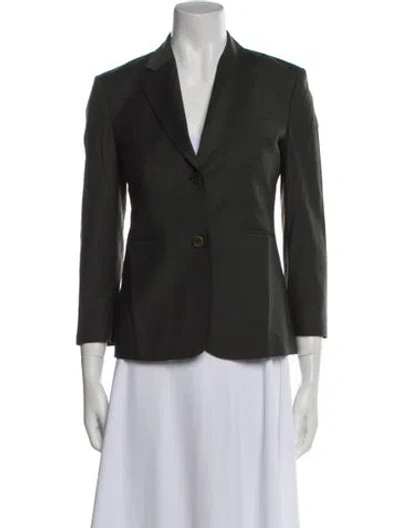 Pre-owned Theory Virgin Wool Blazer In Green