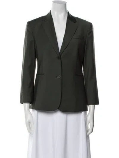 Pre-owned Theory Virgin Wool Blazer In Green