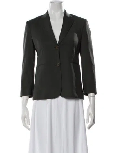 Pre-owned Theory Virgin Wool Blazer In Green