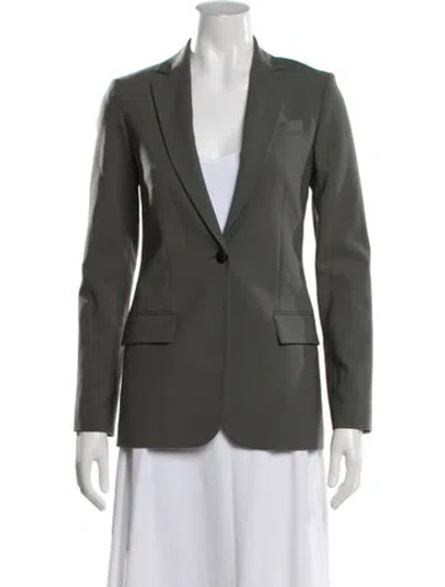 Pre-owned Theory Virgin Wool Blazer In Green