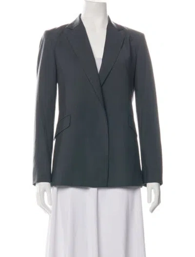 Pre-owned Theory Virgin Wool Blazer In Green