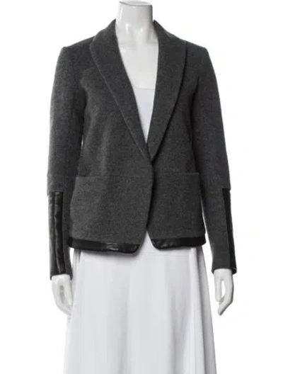 Pre-owned Theory Virgin Wool Blazer In Grey