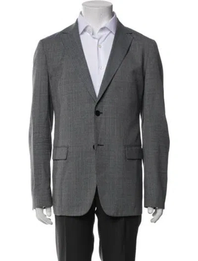 Pre-owned Theory Virgin Wool Blazer In Grey
