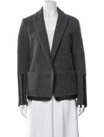 Pre-owned Theory Virgin Wool Blazer In Grey