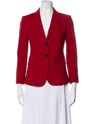Pre-owned Theory Virgin Wool Blazer In Red