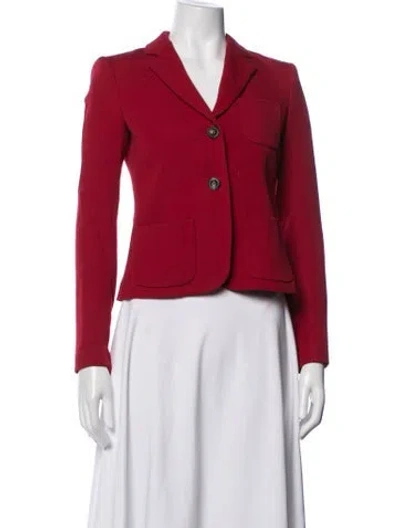 Pre-owned Theory Virgin Wool Blazer In Red