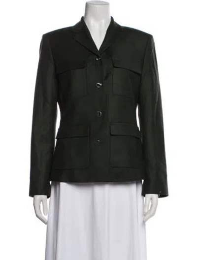 Pre-owned Theory Virgin Wool Blazer W/ Tags In Green