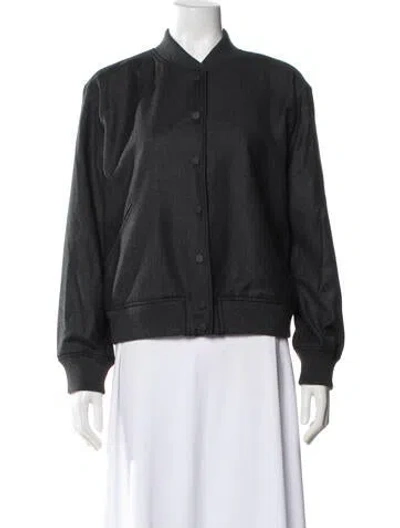 Pre-owned Theory Virgin Wool Bomber Jacket W/ Tags In Gray