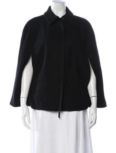 Pre-owned Theory Virgin Wool Cape In Black