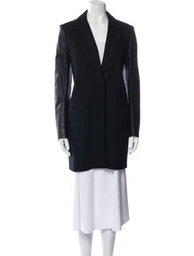 Pre-owned Theory Virgin Wool Coat In Black