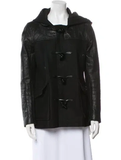 Pre-owned Theory Virgin Wool Coat In Black