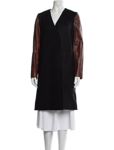 Pre-owned Theory Virgin Wool Coat In Black