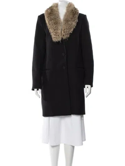 Pre-owned Theory Virgin Wool Coat In Black