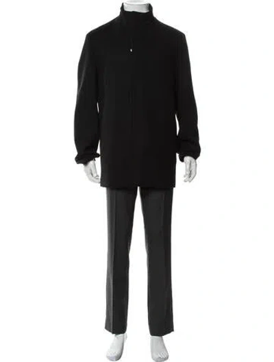 Pre-owned Theory Virgin Wool Coat In Black