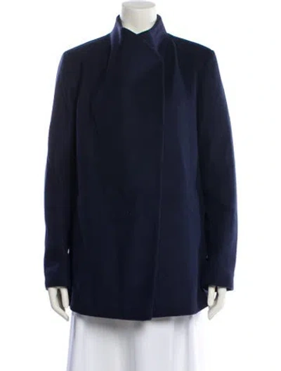 Pre-owned Theory Virgin Wool Coat In Blue