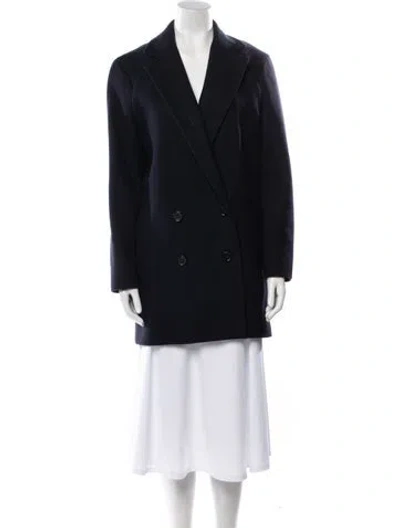 Pre-owned Theory Virgin Wool Coat In Blue