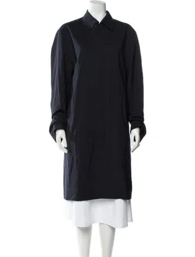 Pre-owned Theory Virgin Wool Coat In Blue