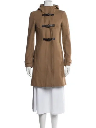 Pre-owned Theory Virgin Wool Coat In Brown