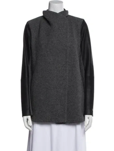 Pre-owned Theory Virgin Wool Coat In Gray