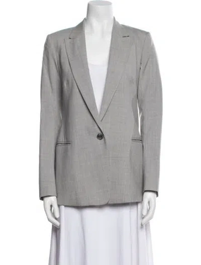 Pre-owned Theory Virgin Wool Coat In Gray