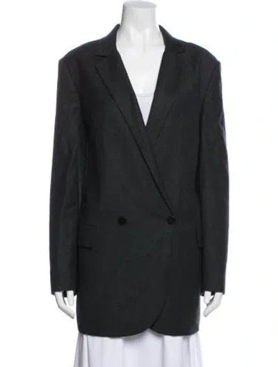 Pre-owned Theory Virgin Wool Coat In Gray