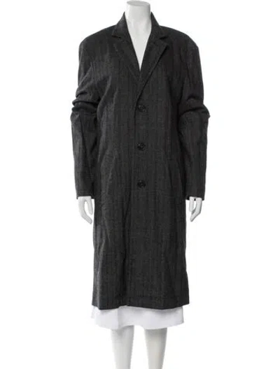 Pre-owned Theory Virgin Wool Coat In Gray