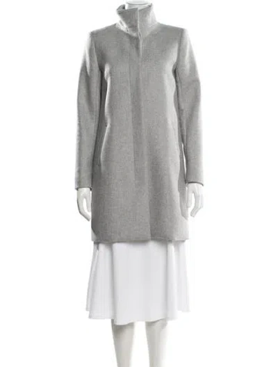 Pre-owned Theory Virgin Wool Coat In Gray