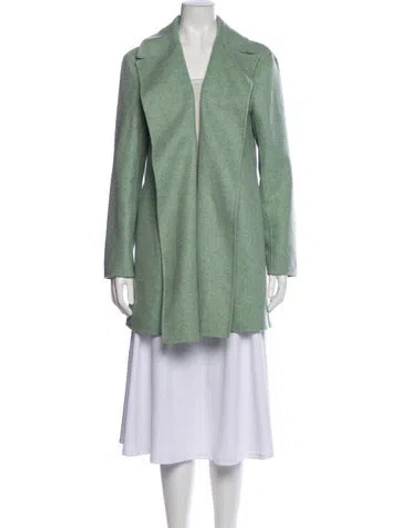 Pre-owned Theory Virgin Wool Coat In Green