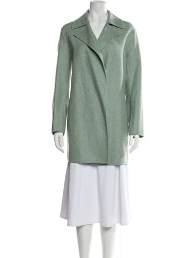 Pre-owned Theory Virgin Wool Coat In Green